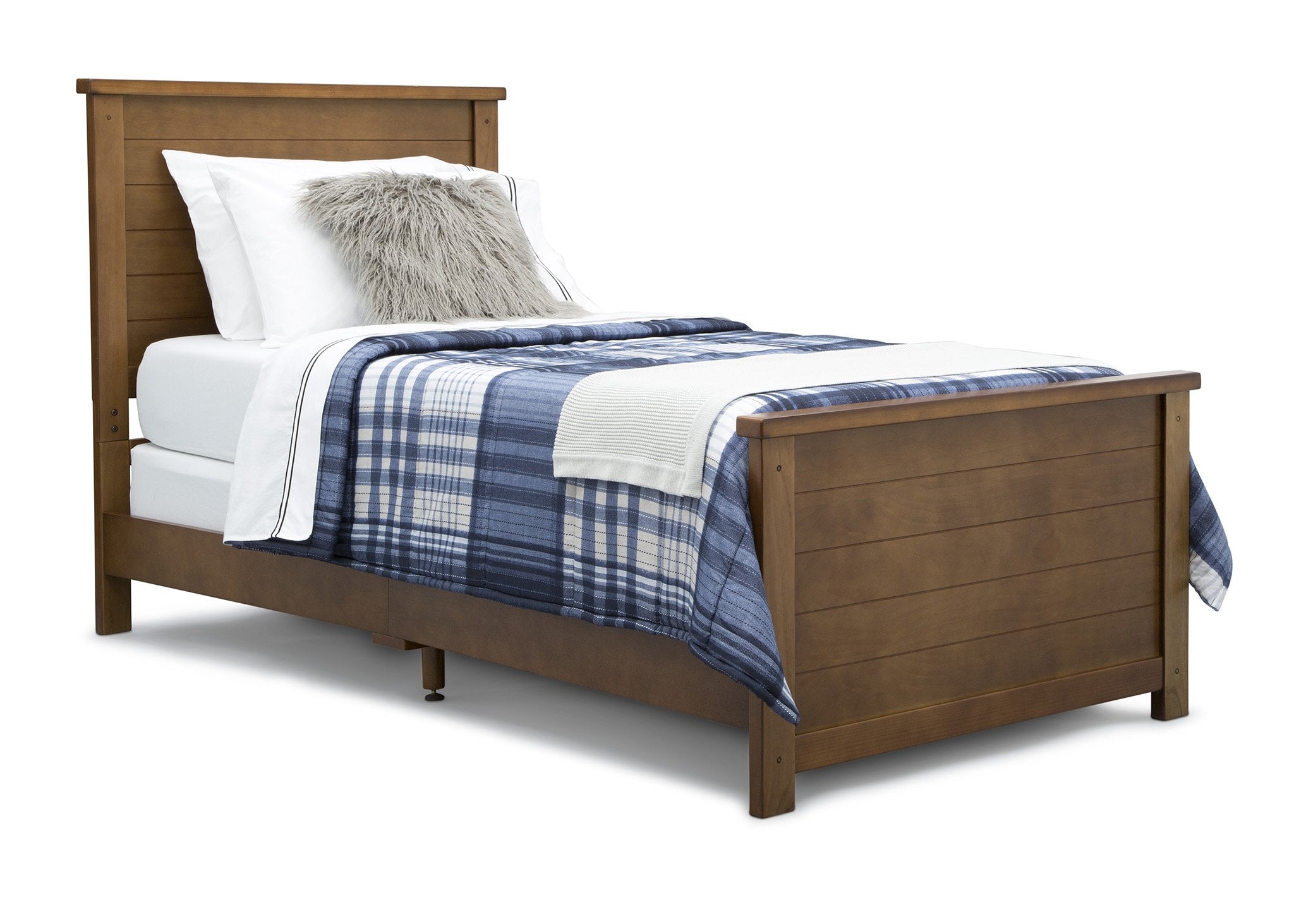 Signature Paneled Twin Bed Frame - Solid Wood Platform Bed with Headboard & Footboard - Perfect for Kids, Teens & Guest Rooms - Ideal for Small Spaces & Modern Bedroom Decor