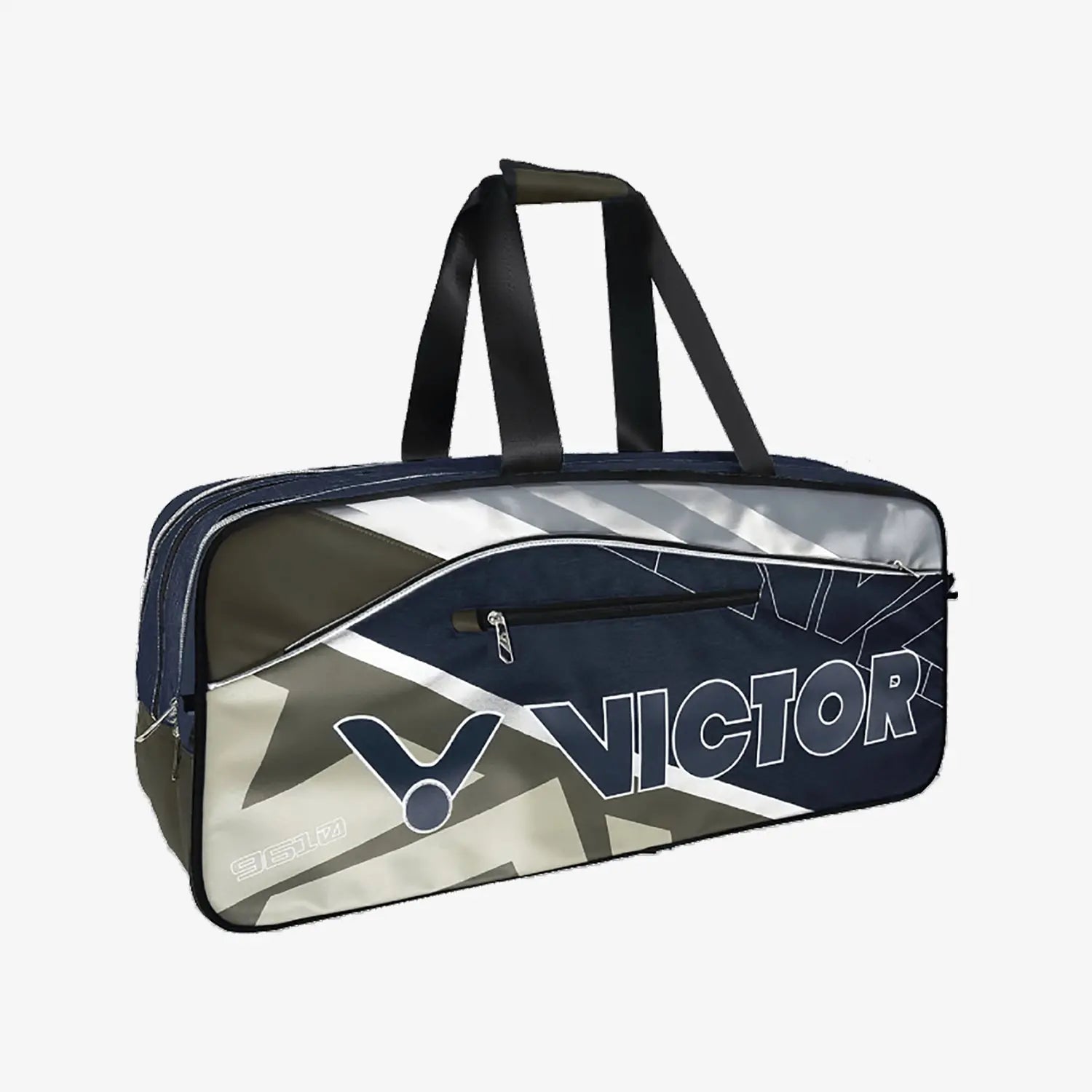 Victor BR9610 6-Pack Badminton Racket Bag - Khaki/Navy - Durable Sports Equipment for Tournaments & Training