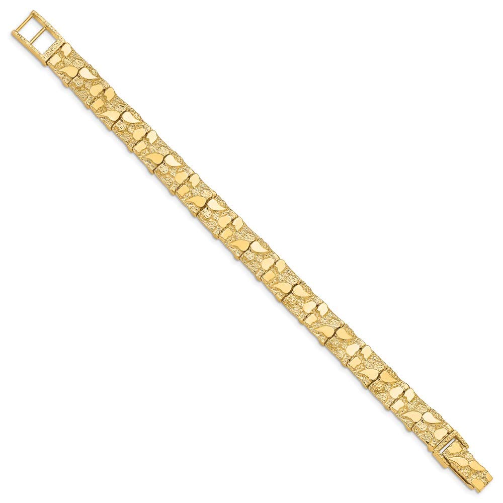 14K Yellow Gold 9.5mm Nugget Bracelet - Women's Fine Jewelry Gift for Her - Perfect for Anniversaries & Special Occasions
