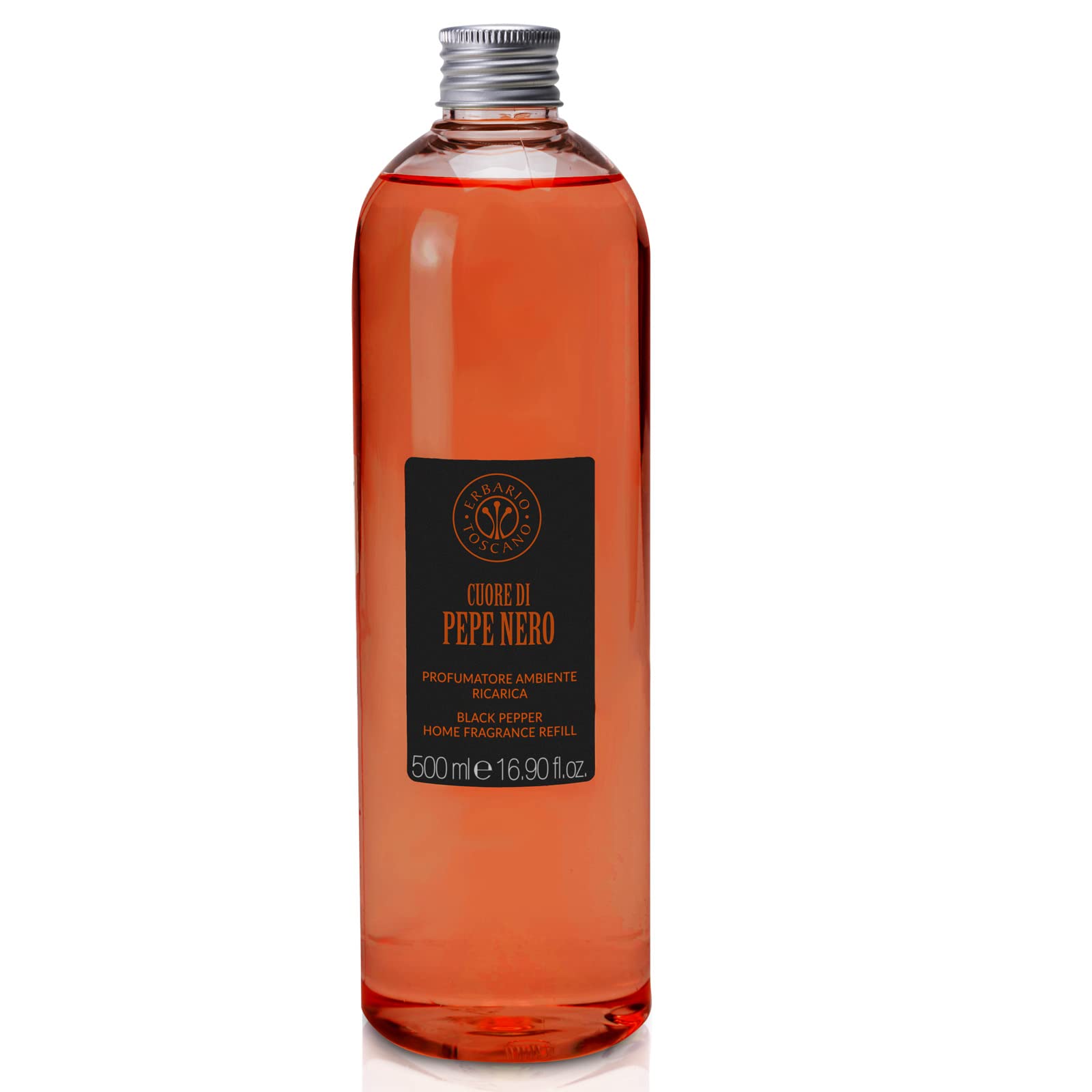 Erbario Toscano Black Pepper Essential Oil Diffuser Refill 500ml - Aromatherapy Scented Oil for Home, Office & Spa Relaxation