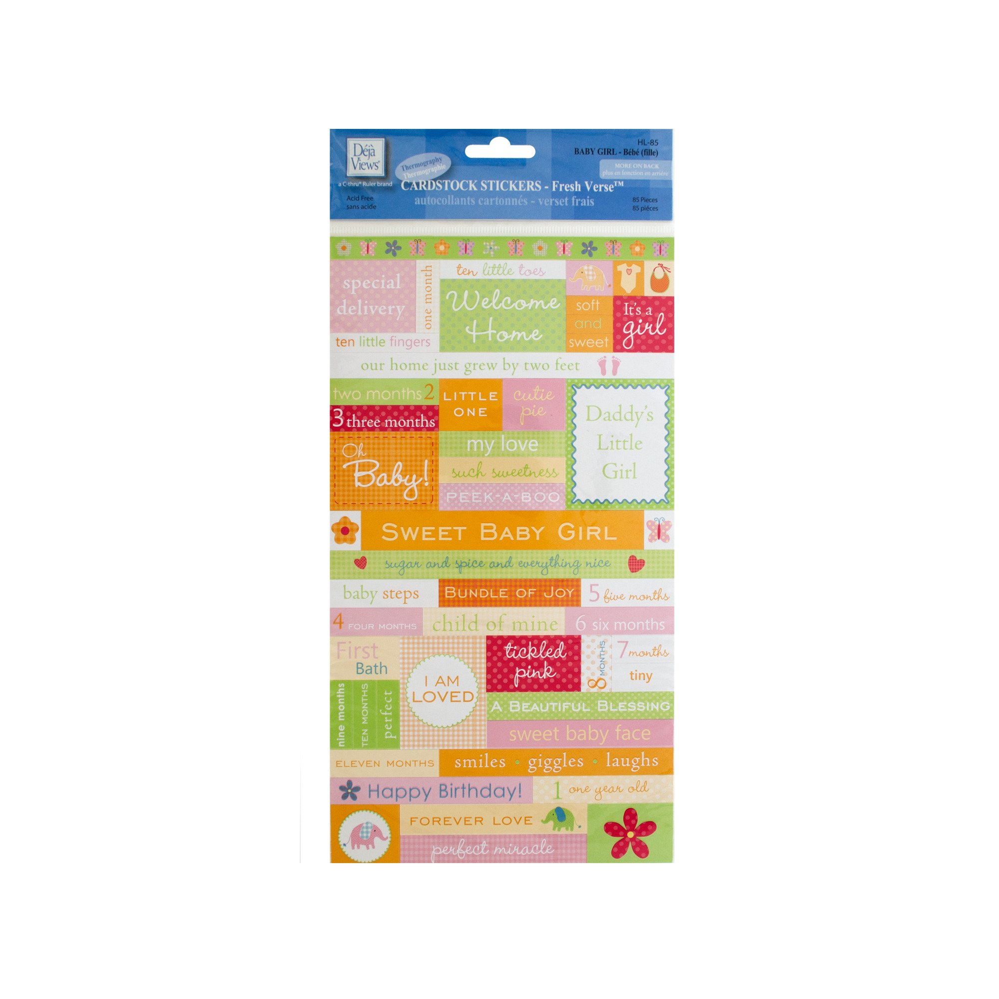 Bulk Baby Girl Cardstock Stickers - CG685 by Kole Imports | Scrapbooking, DIY Crafts, School Projects, Gift Wrapping & Party Decorations