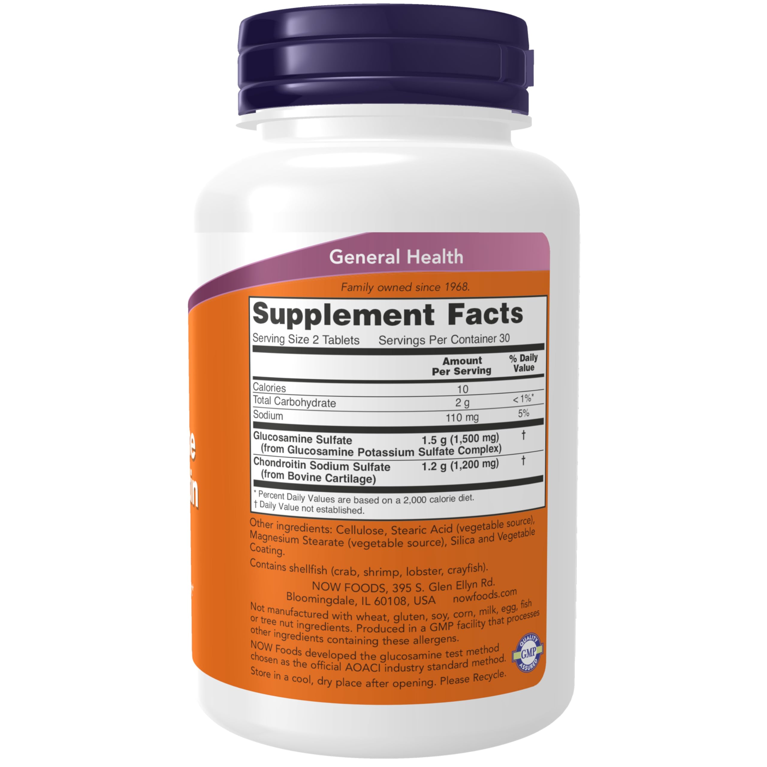 NOW Foods Glucosamine & Chondroitin Extra Strength 60 Tablets - Joint Support Supplement with Sulfate Forms for Joint Pain Relief & Mobility - Ideal for Athletes, Seniors & Active Lifestyles