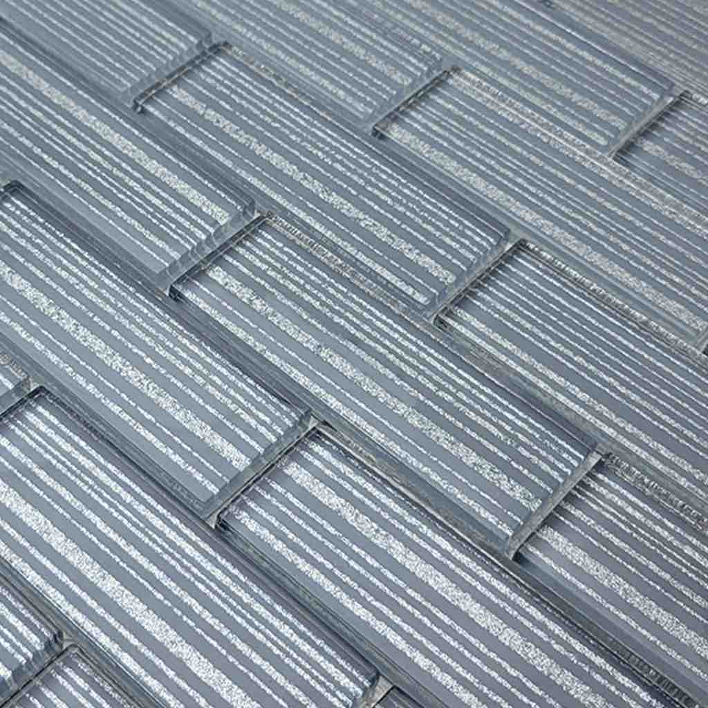 Premium Grey Glass Subway Tile Stripes 1.5x4 - Perfect for Kitchen Backsplash, Bathroom Walls & Modern Interior Design