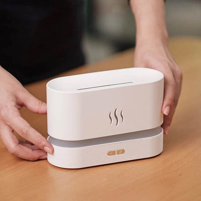Premium Flame Diffuser & Ultrasonic Humidifier - Aromatherapy Essential Oil Diffuser with LED Lights for Home, Office, Yoga & Spa Relaxation