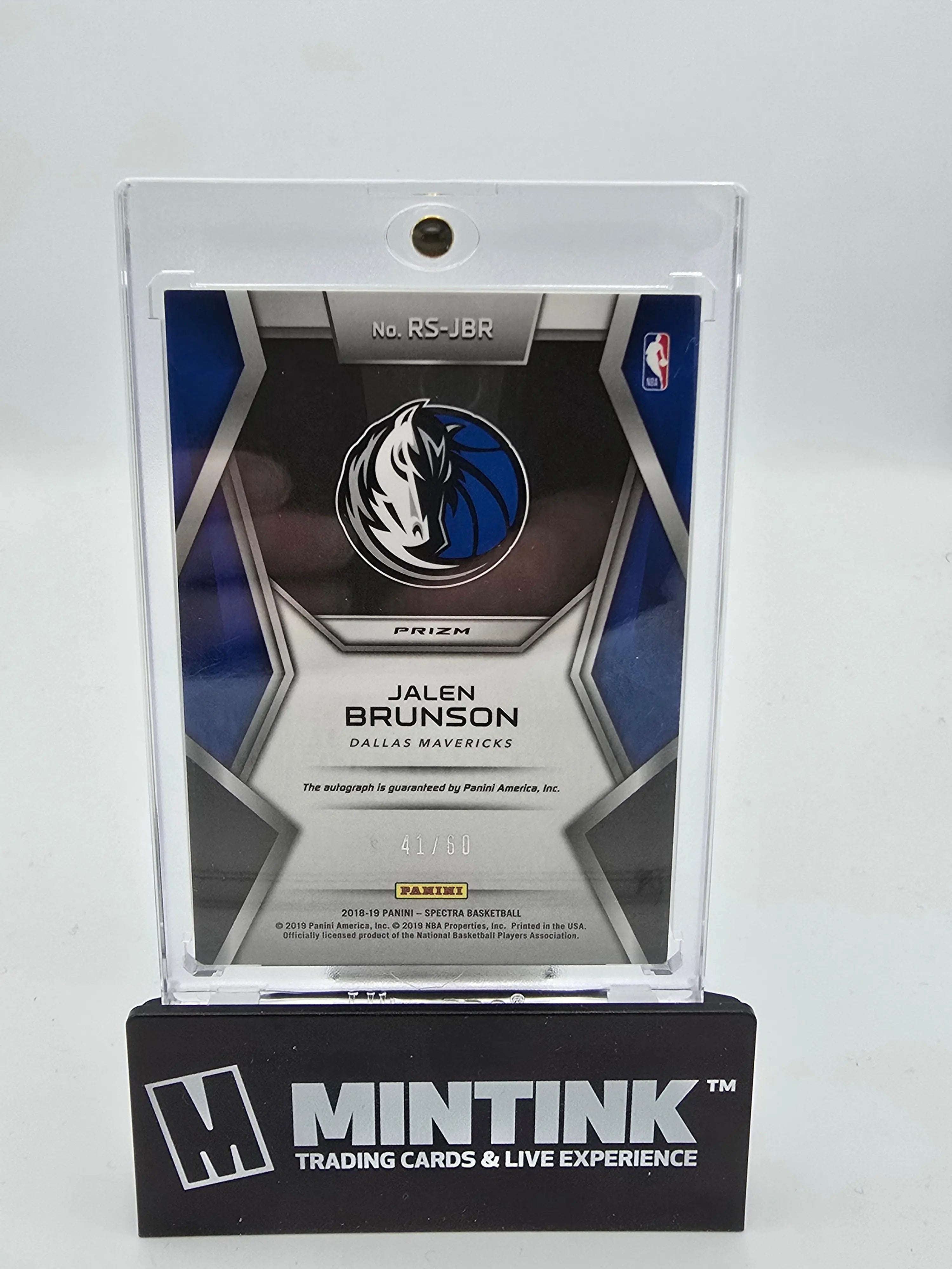 2018-19 Panini Spectra Jalen Brunson Rising Stars Blue Signatures Auto /60 - NBA Basketball Trading Card for Collectors & Fans - Perfect for Display, Investment & Memorabilia