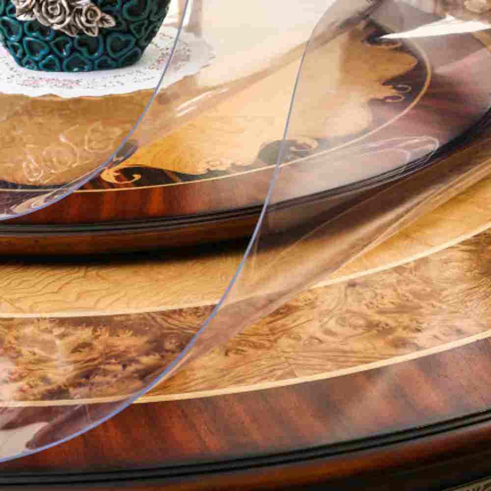 1.0mm Thick Clear Round Table Cover Protector - Odorless, Durable Dining Table Pad for Home, Party, and Outdoor Use