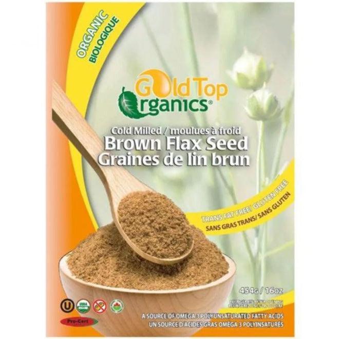 Gold Top Organics Milled Brown Flax Seed 16oz (454g) - Premium Ground Flaxseed for Baking, Smoothies & Healthy Recipes