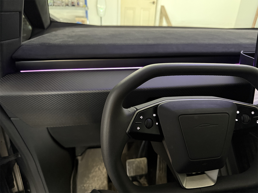 Premium Real Carbon Fiber Dashboard Cover for Tesla Cybertruck - 2x2 Twill Weave Luxury Upgrade with Dry & Wet Look Finish | Perfect Interior Accessory for Car Enthusiasts & Tesla Owners