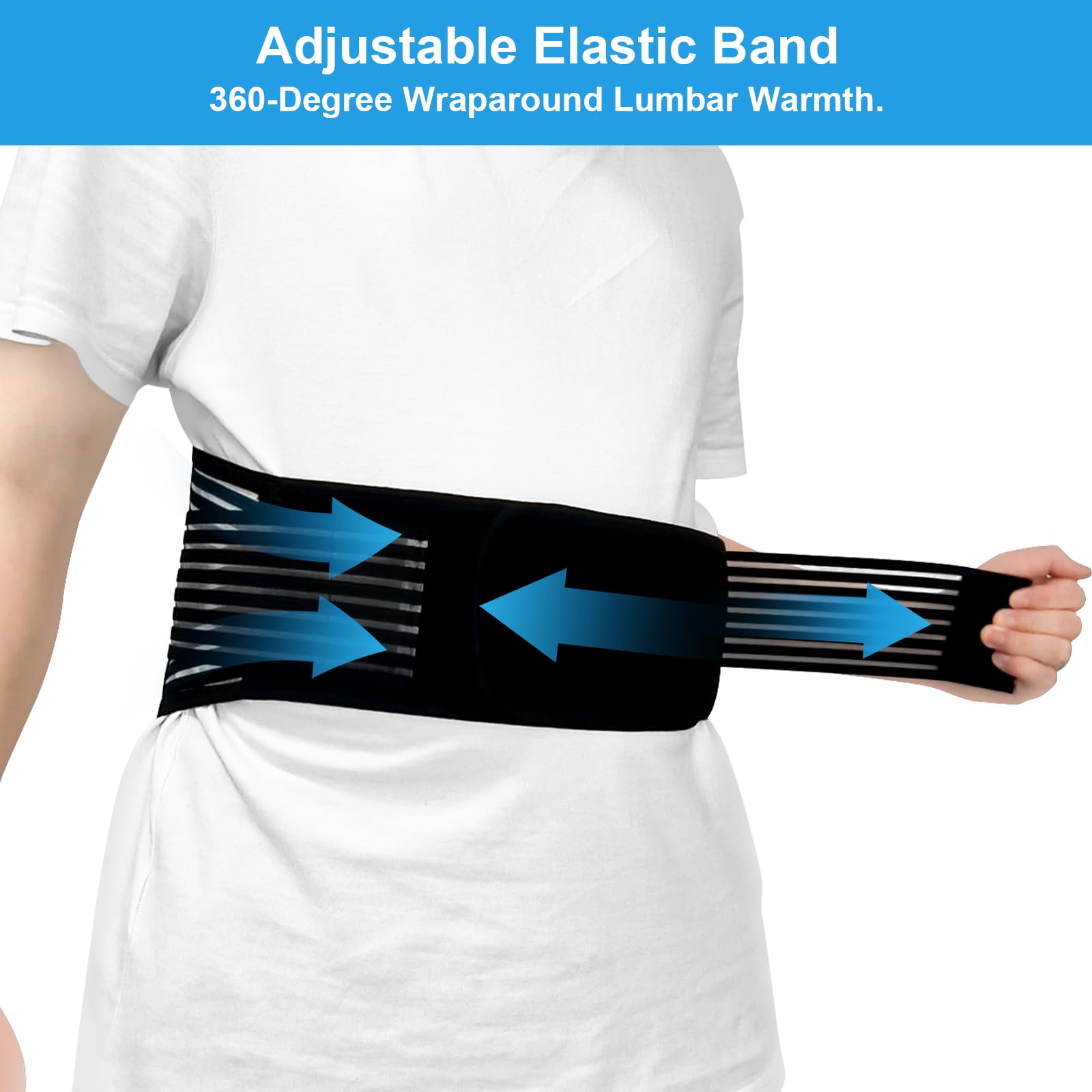Magnetic Back Brace for Lower Back Pain Relief - Tourmaline Self-Heating Lumbar Support Belt for Herniated Disc & Sciatica - Medium Size (Ideal for Office Work, Driving & Post-Surgery Recovery)