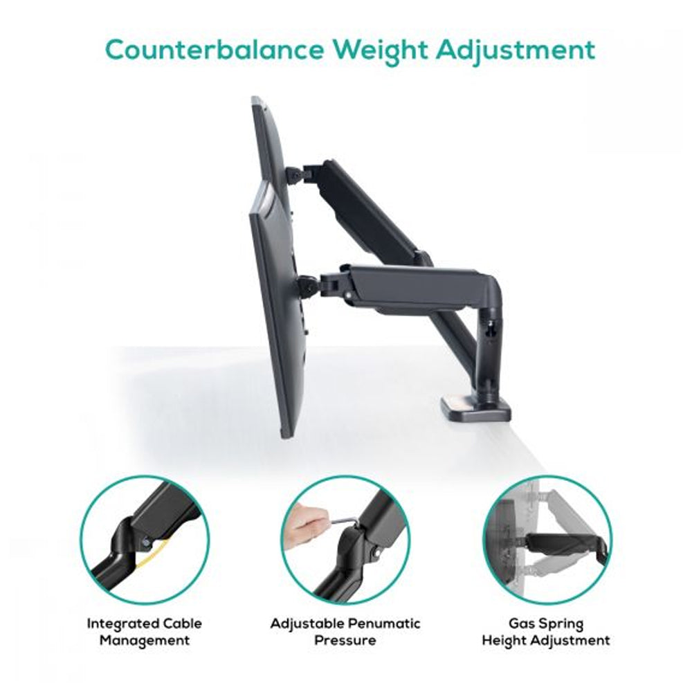 Activiva 17-32 Inch Dual Monitor Gas Spring Mount Stand with Steel Arm - Perfect for Home Office, Gaming Setup & Workspace Ergonomics
