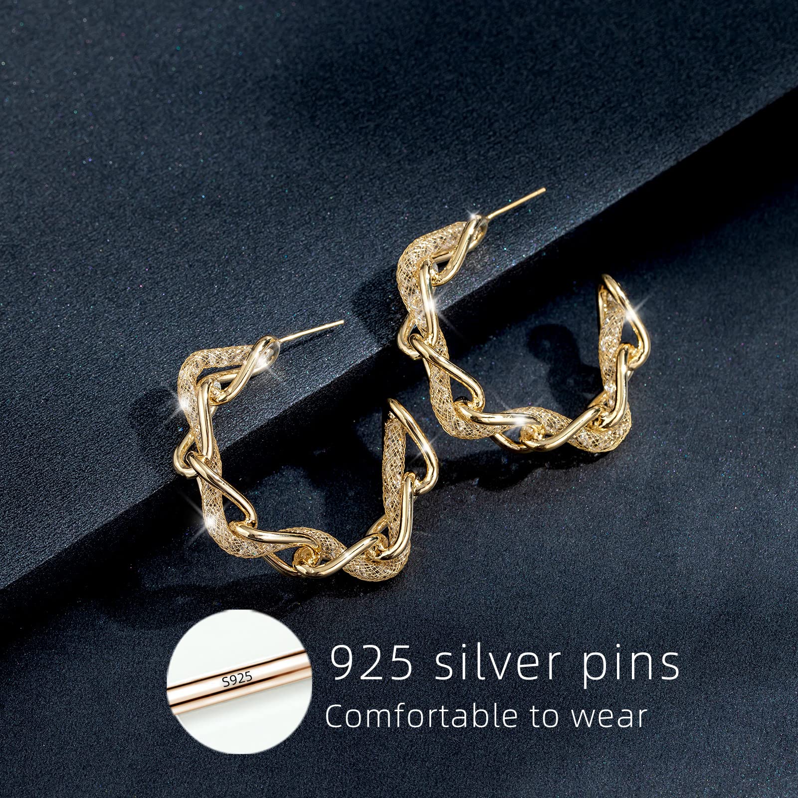 Women's Sterling Silver Twist Drop Earrings | Elegant Dangle Party Jewelry Gift for Women | Perfect for Weddings, Evening Events & Special Occasions