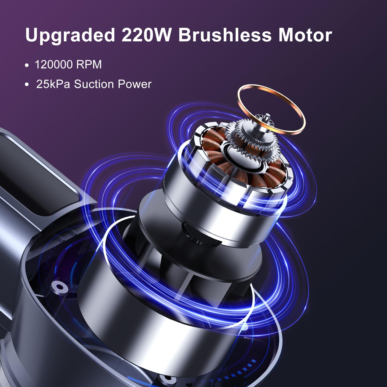 Lubluelu Cordless Vacuum Cleaner - 25000Pa Powerful Suction, 235W Brushless Motor, 50min Runtime, Detachable Battery, Self-Standing | Lightweight Stick Vacuum for Hard Floors, Carpets, Pet Hair | Perfect for Home Cleaning, Car Detailing & Pet Owners