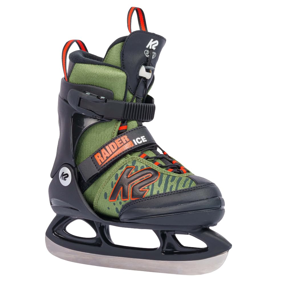 K2 Raider Boys Adjustable Ice Skates - Youth Hockey & Figure Skating - Perfect for Ice Rinks, Outdoor Pond Skating & Winter Sports
