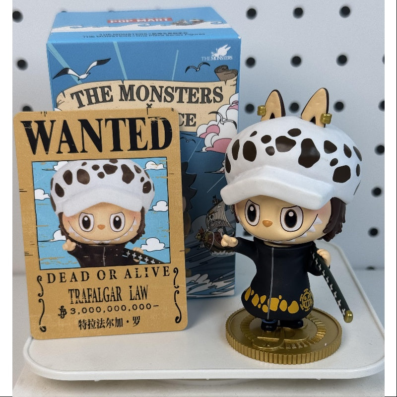 Labubu The Monsters X One Piece Series Trafalgar Law Collectible Figure - Anime & Manga Merchandise for Display, Gifts, and Fan Collections