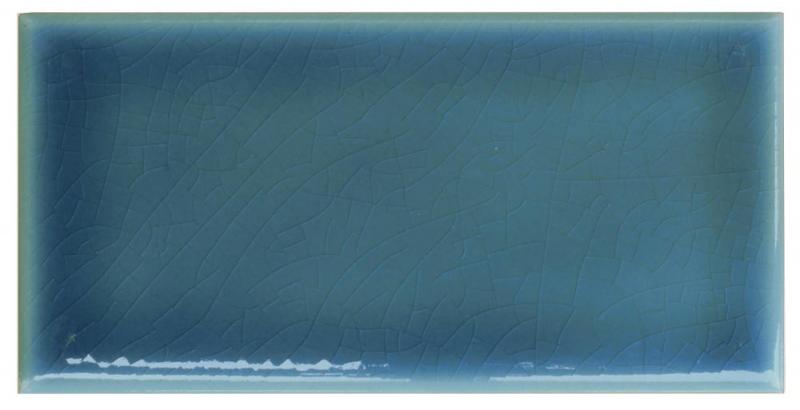 Blue Crackle Glaze Ceramic Tile Sample - Bristol Tile Color Swatch for Kitchen Backsplash & Bathroom Decor