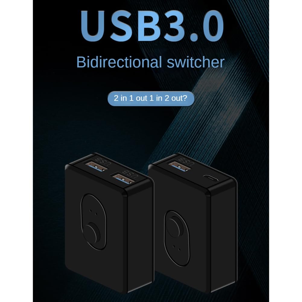 TDKFDWSDOA USB 3.0 KVM Switch - 4 Port USB Splitter Hub for Sharing Keyboard, Mouse, Printer & Peripherals Between 2 Computers - Compatible with Laptop, PC, Mac - Durable ABS Plastic Housing (Perfect for Home Office, Gaming Setup & Multi-Device Workspaces)