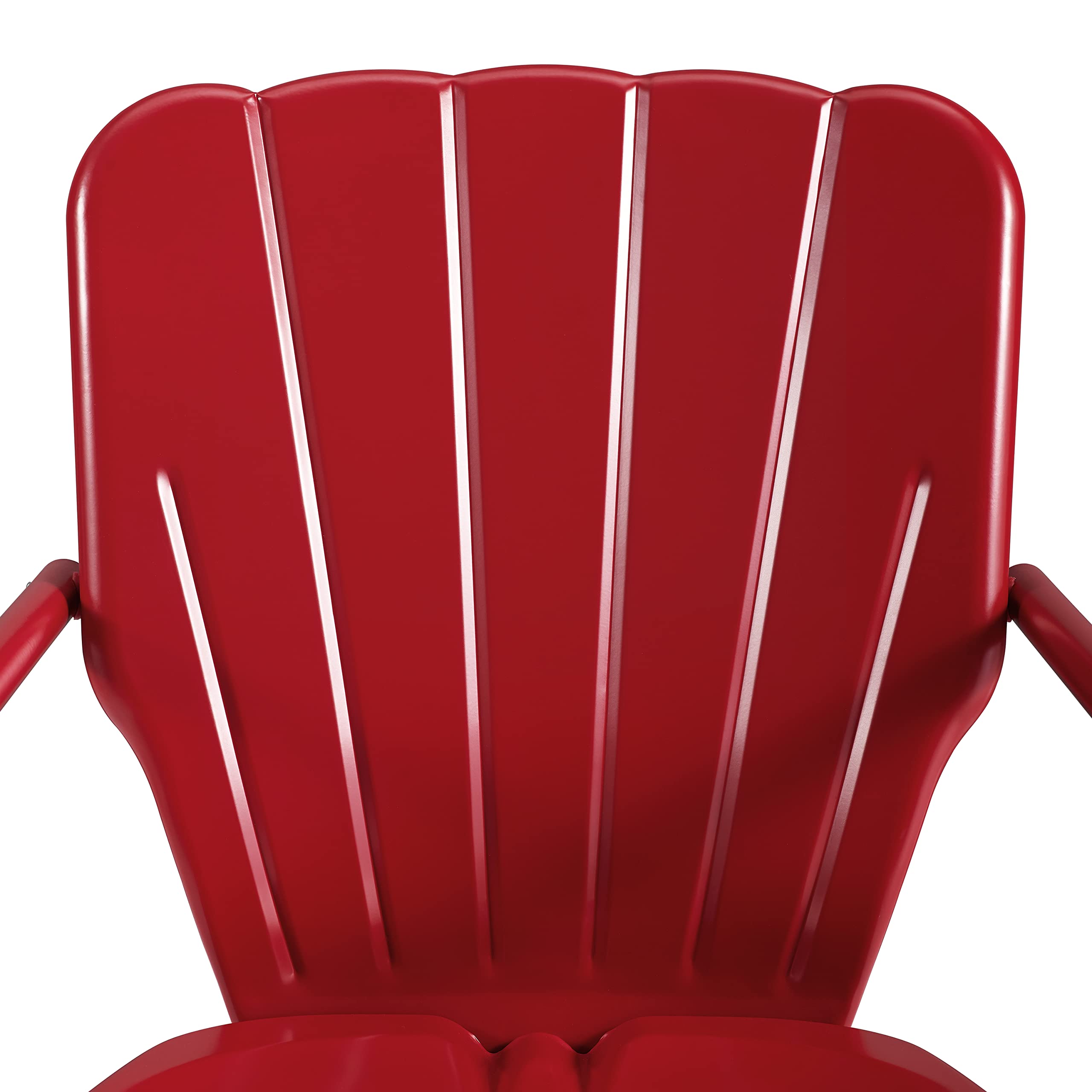 Crosley Furniture Ridgeland 3-Piece Outdoor Bistro Set - Retro Metal Patio Table and Chairs for Dining, Porch, Garden or Balcony - Bright Red Gloss Finish - Perfect for Small Spaces, Morning Coffee or Outdoor Entertaining