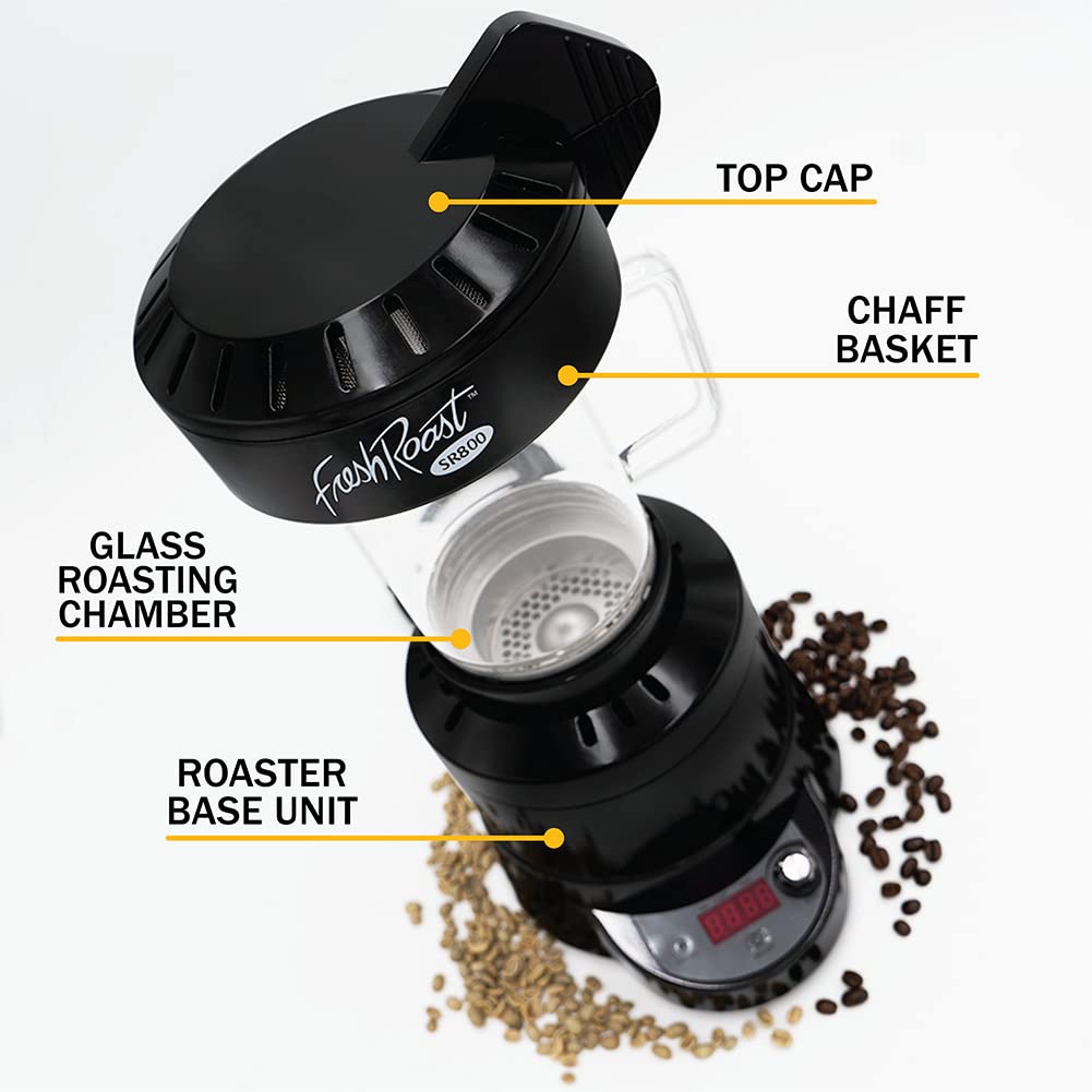 SR800 Automatic Coffee Bean Roaster Machine - Home Coffee Roasting with Adjustable Temperature & Convection Fan - Digital Display & Fast Roasting System - Perfect for Fresh Specialty Coffee at Home, Gifts for Coffee Lovers, Small Coffee Shops & Baristas