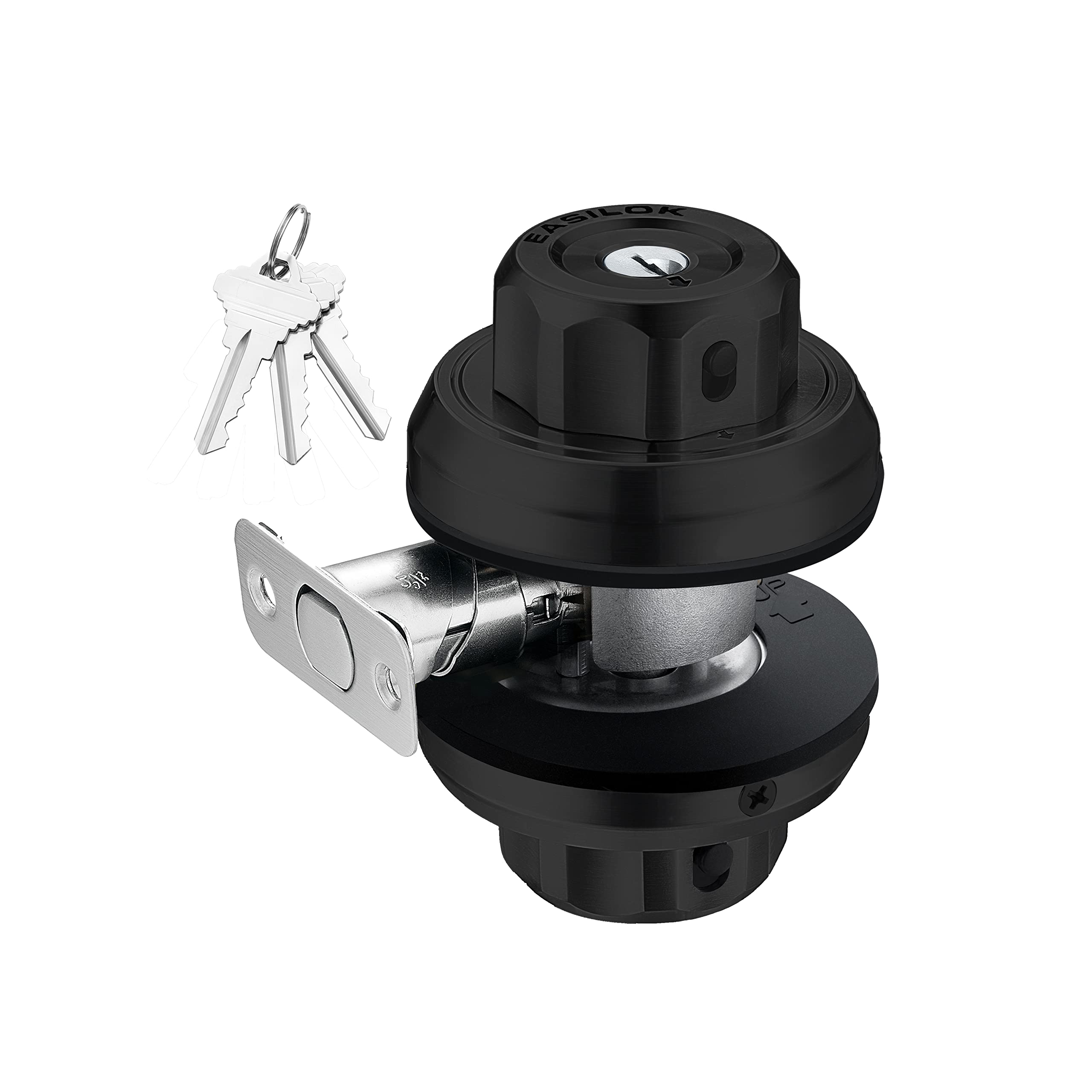 EASILOK Keyless Deadbolt Lock - Twist to Lock, Child Safety Lock with Dead-Button, Single Cylinder for Front Doors - Secure Your Home with Convenient Keyless Entry for Families & Renters