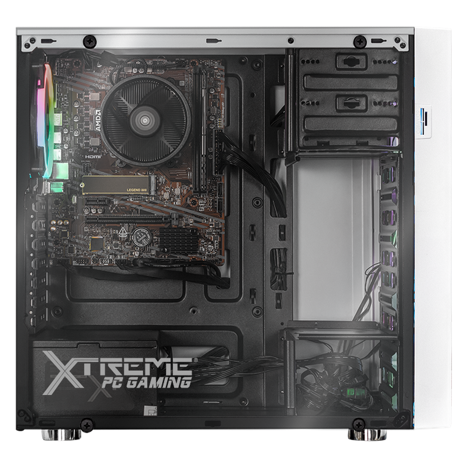 Xtreme PC Gaming Desktop - AMD Radeon Vega Renoir Ryzen 7 5700G, 16GB RAM, 1TB SSD, WiFi, White Dragonfly Case - Perfect for 4K Gaming, Streaming & Content Creation