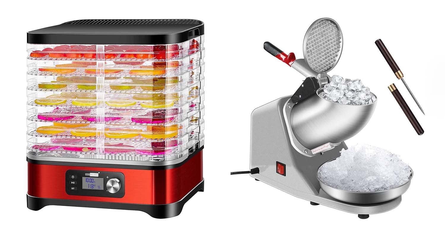 VIVOHOME 400W Electric Food Dehydrator with 8 Trays & Ice Shaver - 143lbs/hr Capacity for Jerky, Fruits & Snow Cones - Perfect for Home Kitchen & Camping