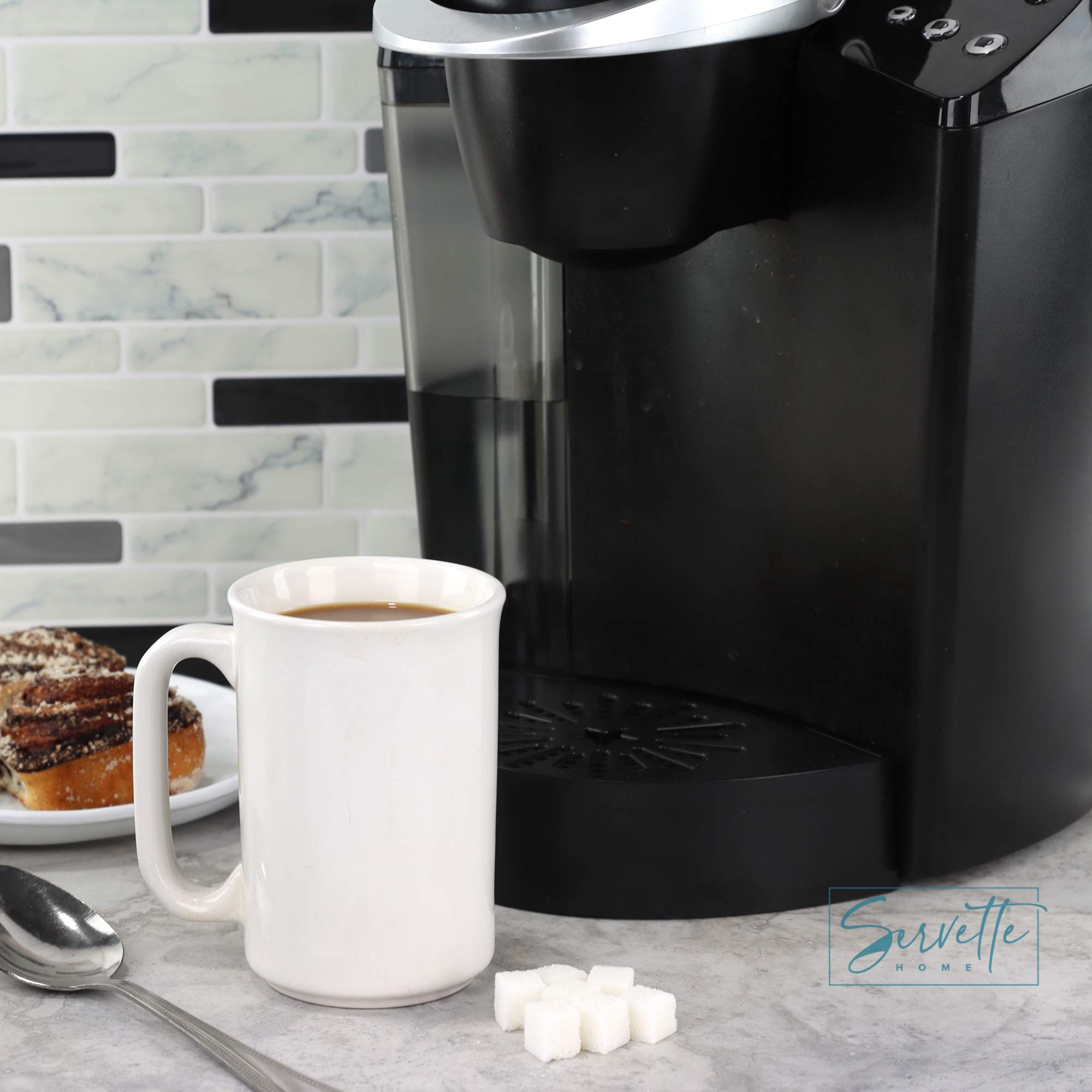 Premium 12 oz White Coffee Mugs for Home & Office - Ceramic Tea Cups with Comfort Handle - Ideal for Hot Beverages, Breakfast, Gifts & Daily Use