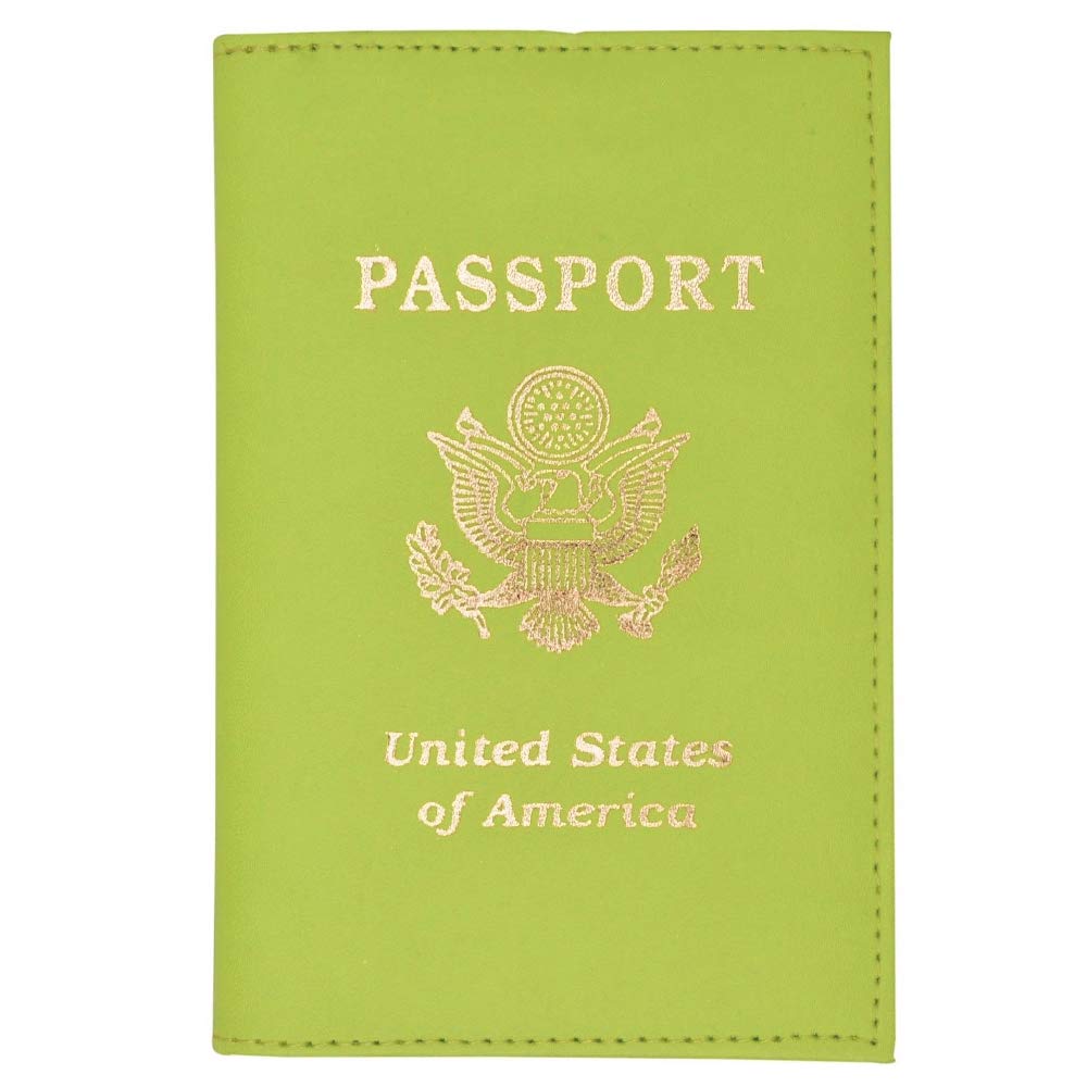 Genuine Leather Passport Holder Wallet - RFID Blocking Travel Organizer with Card Slots & ID Window - Perfect for International Trips & Airports (Green, US)