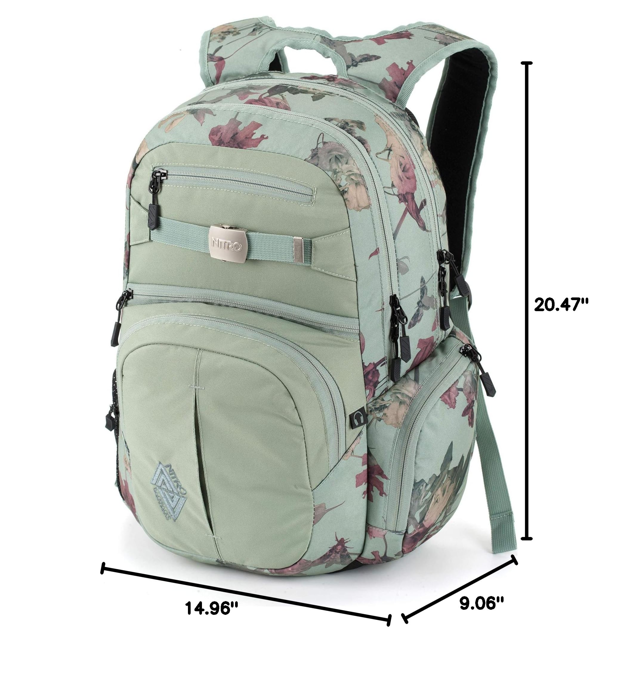 Nitro Unisex Adult Hero Pack 15 Backpack - Dead Flower Print, 52x38x23cm, 37L Capacity - Perfect for School, Travel & Outdoor Adventures