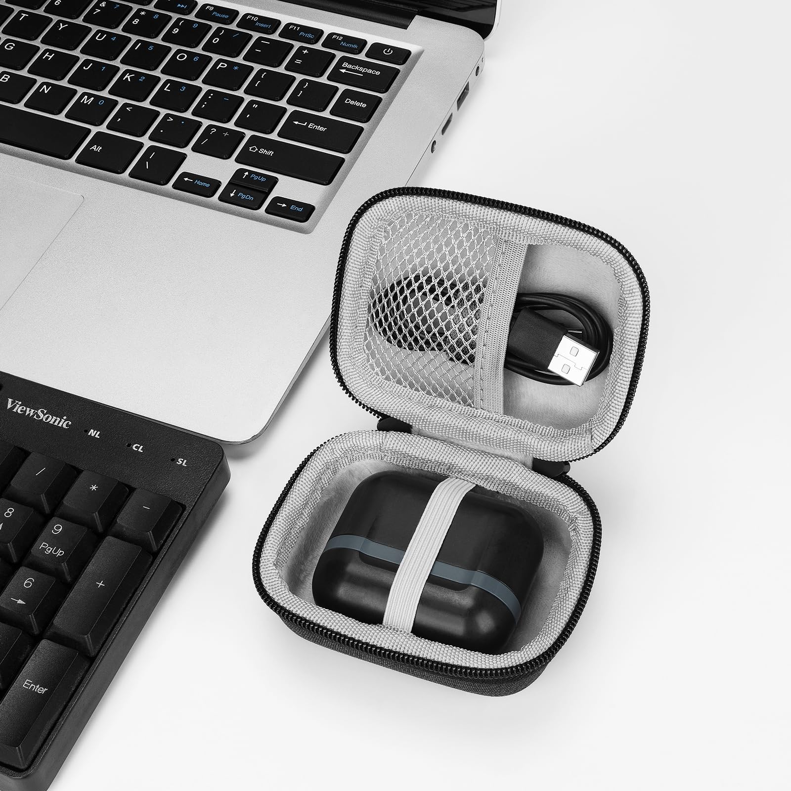 Geekria Shield Hard Shell Travel Case Compatible with Skullcandy DIME EVO/Dime 3/Sesh ANC Active/Jib True 2/Indy/Grind Fuel True Wireless Earbuds - Durable Replacement Carrying Bag for Protection (Grey) | Perfect for Travel, Gym & Daily Commute