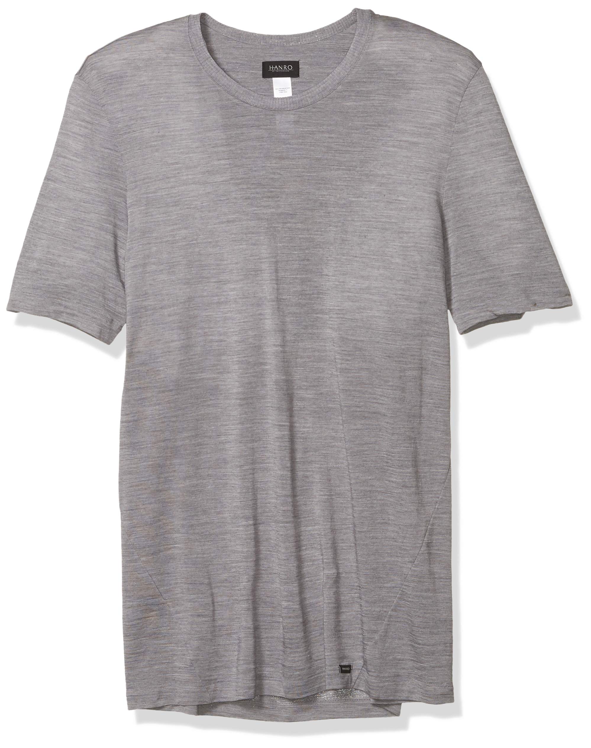 HANRO Men's Lightweight Merino Wool Short Sleeve Shirt - Breathable & Odor-Resistant for Travel, Work & Casual Wear