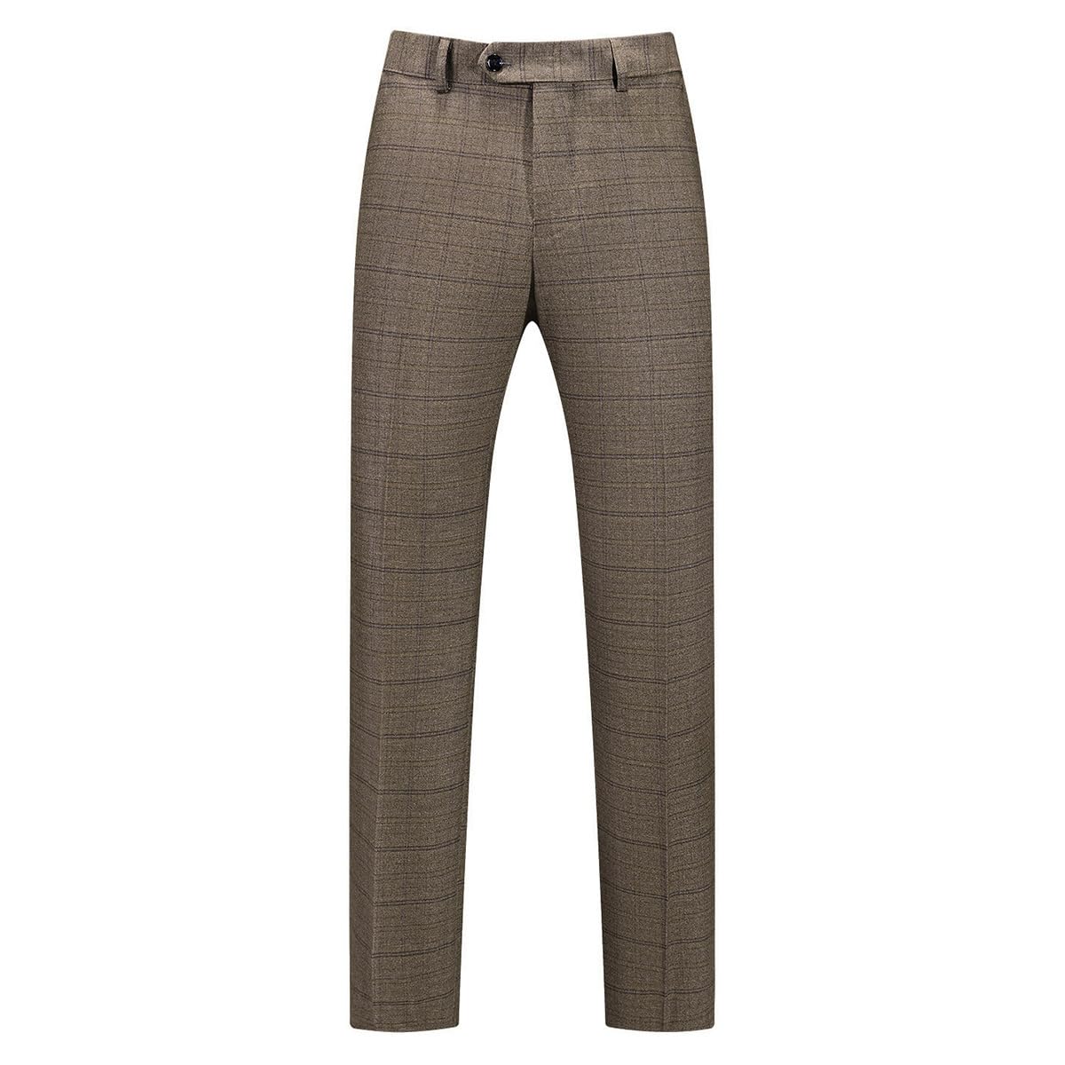 Men's 3-Piece Slim Fit Tweed Suit - Plaid One Button Tuxedo Set for Weddings, Business & Formal Events | Premium Wool Blend Suiting