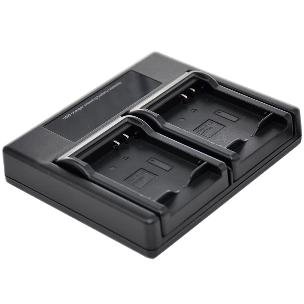 Dual USB Battery Charger for Sony NP-FM30 NP-FM50 NP-FM51 NP-FM55H NP-FM70 NP-FM71 NP-FM90 NP-QM51 NP-QM70 NP-QM71 NP-QM71D NP-QM91 NP-QM91D - Compatible with Sony DSC Cameras & Camcorders - Perfect for Travel, Vlogging, and Professional Photography