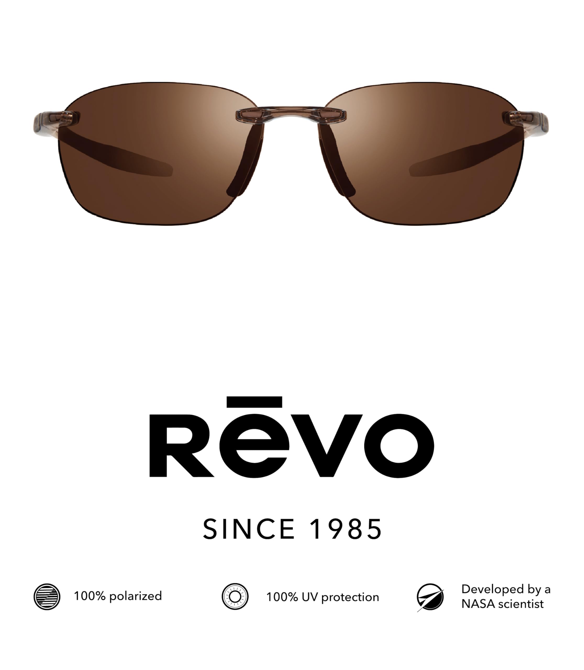 Revo Sunglasses Descend Fold - Polarized Rimless Foldable Sunglasses for Men & Women | UV Protection, Lightweight & Durable for Travel, Driving, Outdoor Sports
