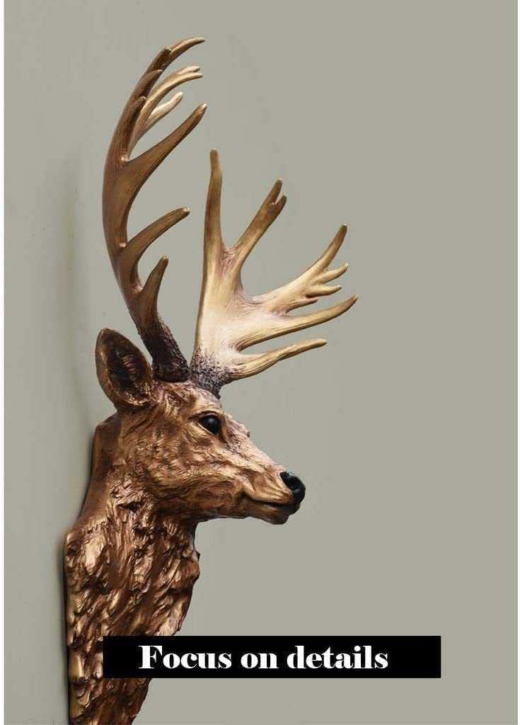 Handmade Resin Deer Head Wall Sculpture - Rustic Farmhouse Decor for Living Room, Bedroom & Home Wall Art | Unique Animal Wall Hanging for Cabin, Lodge & Western Style Interior Design