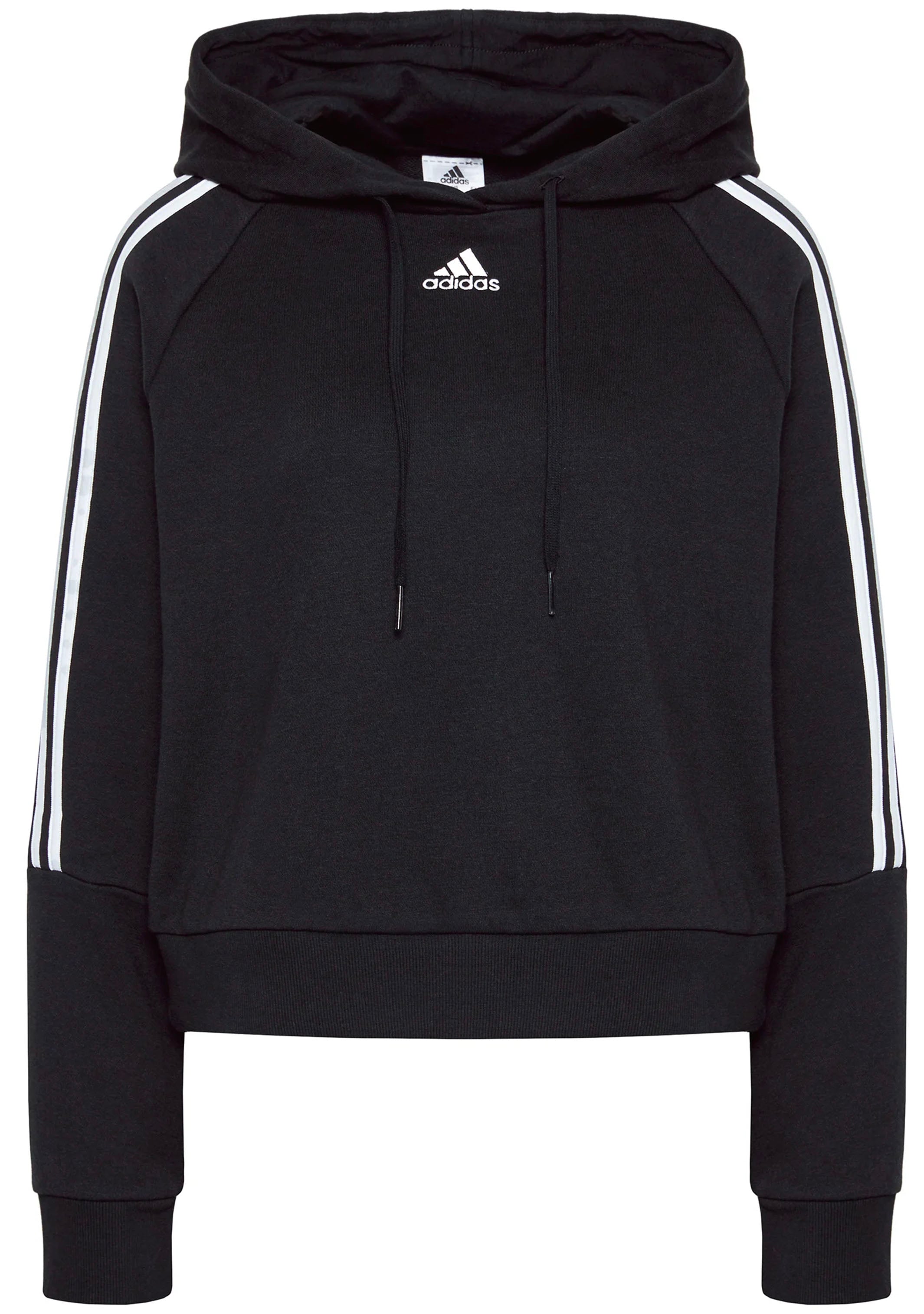 Adidas Women's Essentials Loose Fit 3-Stripes Cropped Hoodie GL1460 - Casual Streetwear for Gym, Running & Everyday Comfort