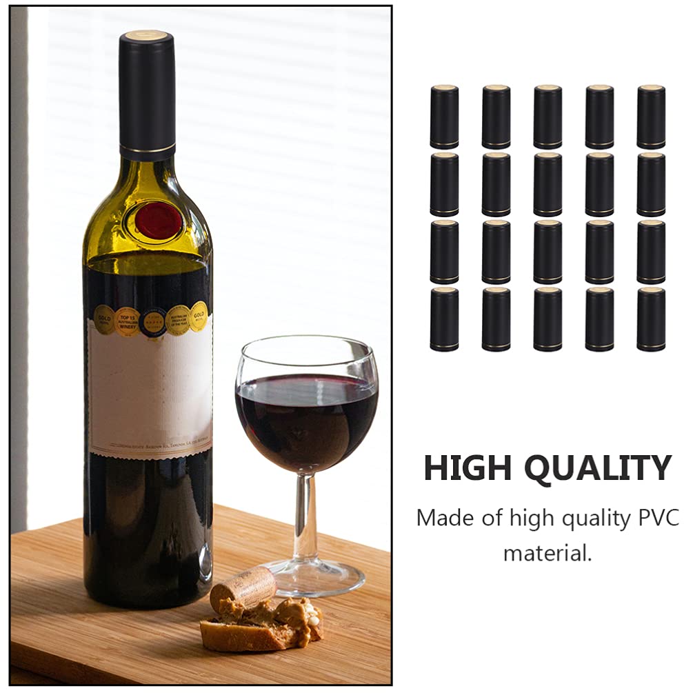 HEMOTON 100Pcs PVC Wine Bottle Shrink Caps - Heat Shrinkable Capsules for Wine Bottles, Corks & Jacket Sealing - Perfect for Home Brewing, Winemaking & Bottle Sealing