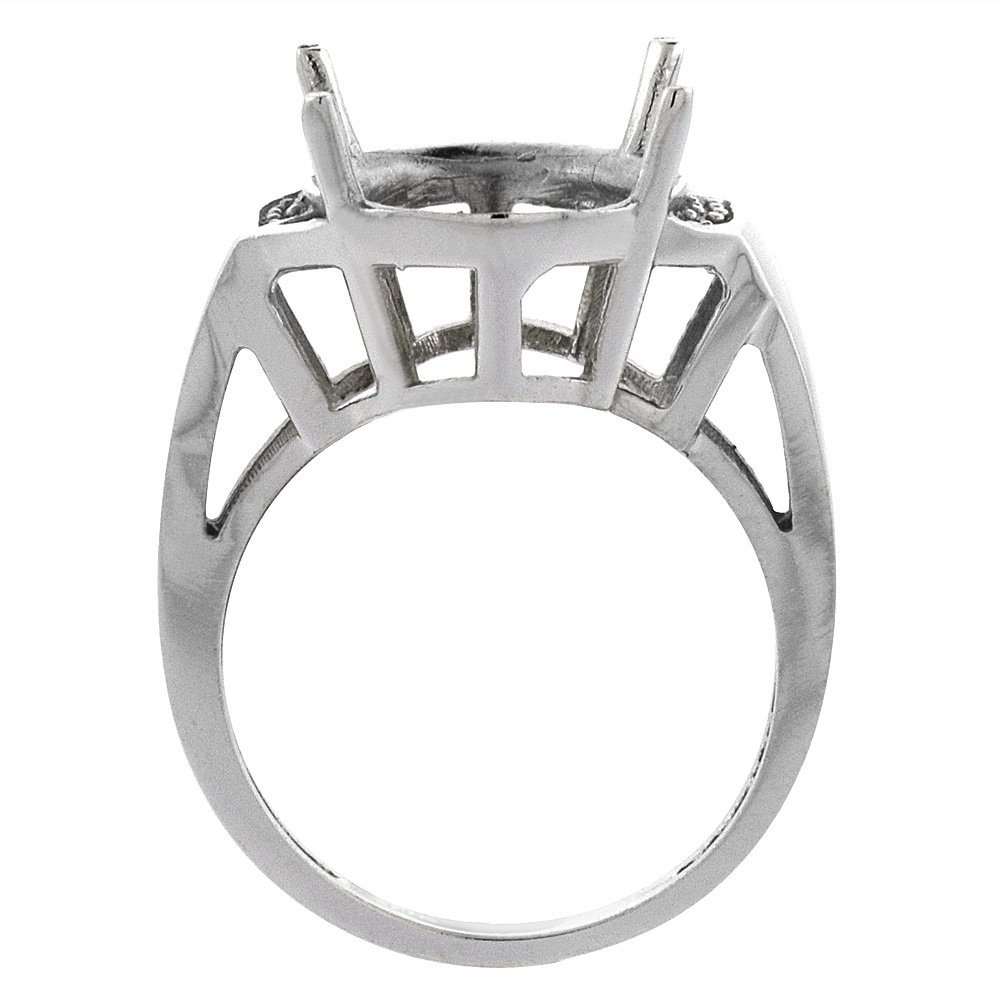 14K White Gold Oval London Blue Topaz Diamond Ring (16x12mm) - Sizes 5-10 | Elegant Engagement, Anniversary & Special Occasion Jewelry Gift