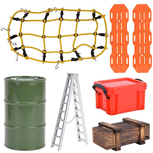 1/10 Scale RC Crawler Car Accessories - Realistic Roof Rack, Luggage Net & Storage Box for Enhanced Simulation | Perfect for Off-Road Adventures & RC Car Customization