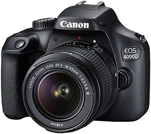 Canon EOS 4000D Rebel T100 DSLR Camera Bundle with 18-55mm Lens | 64GB Memory Card, Case, Tripod & Accessories Kit (Renewed) - Perfect for Beginners, Travel Photography & Vlogging