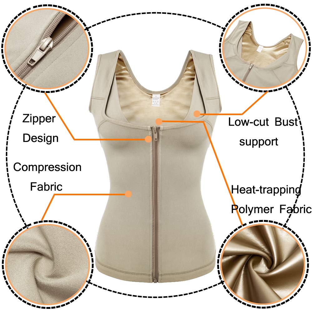 HOMETA Women's Sweat Vest Waist Trainer - Slimming Sauna Vest with Polymer Technology for Weight Loss & Body Shaping | Perfect for Workouts, Sauna Sessions & Toning