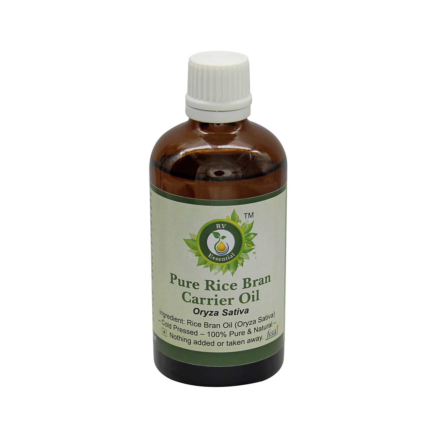 Pure Rice Bran Carrier Oil - 100% Natural Oryza Sativa Extract (2x100ml) for Skin Care, Hair Treatment & Massage Therapy | Cold Pressed, Unrefined, Rich in Vitamin E & Antioxidants