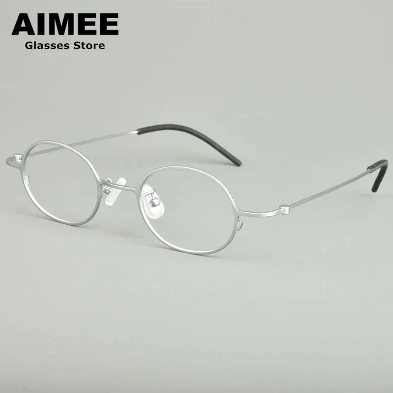 Aimee Unisex Full Rim Small Round Titanium Eyeglasses 14516 - Lightweight & Durable Frame for Reading, Work, and Everyday Use