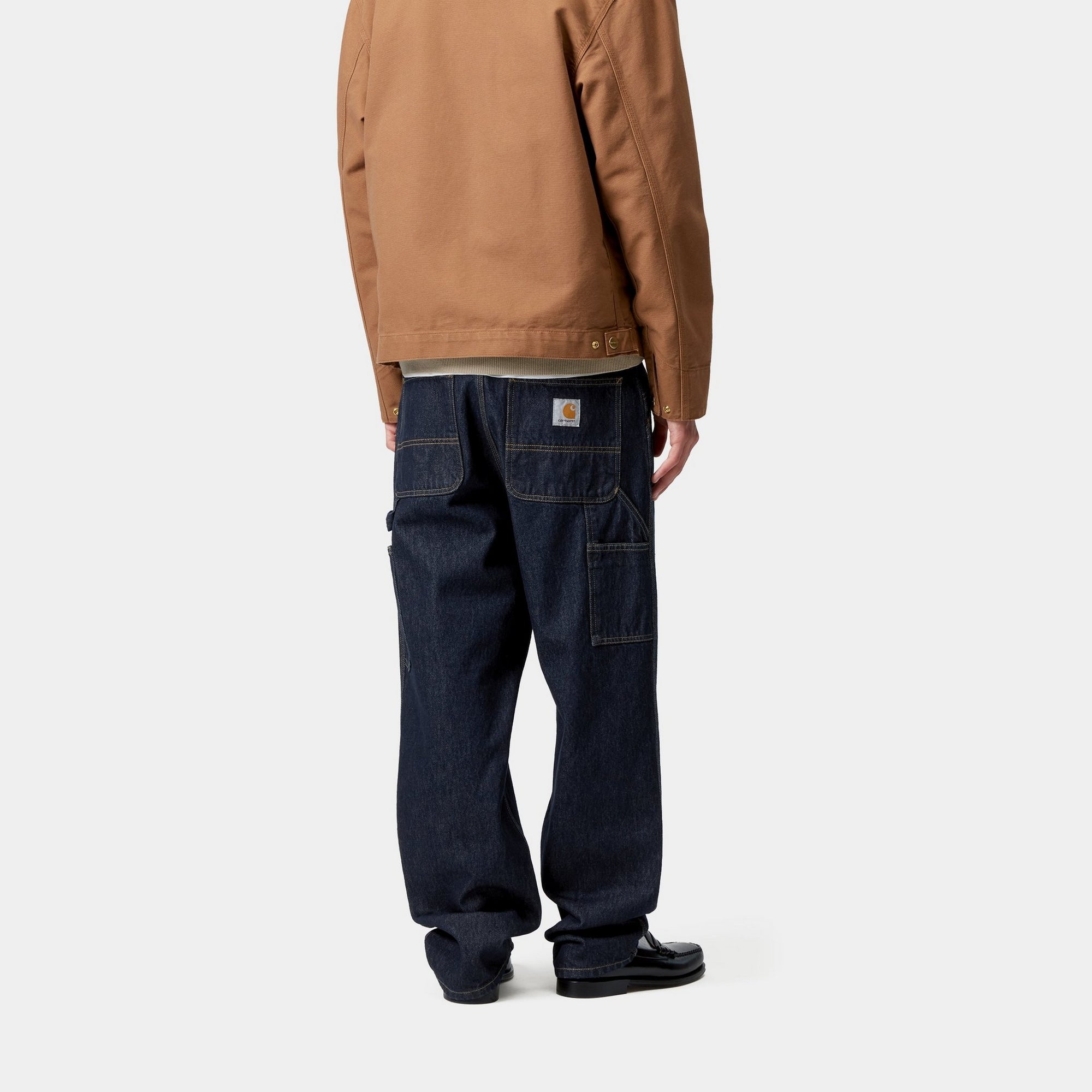 Single Knee Denim Pants for Men - Rinsed Blue Jeans | Durable & Comfortable for Casual Wear, Work, and Outdoor Activities