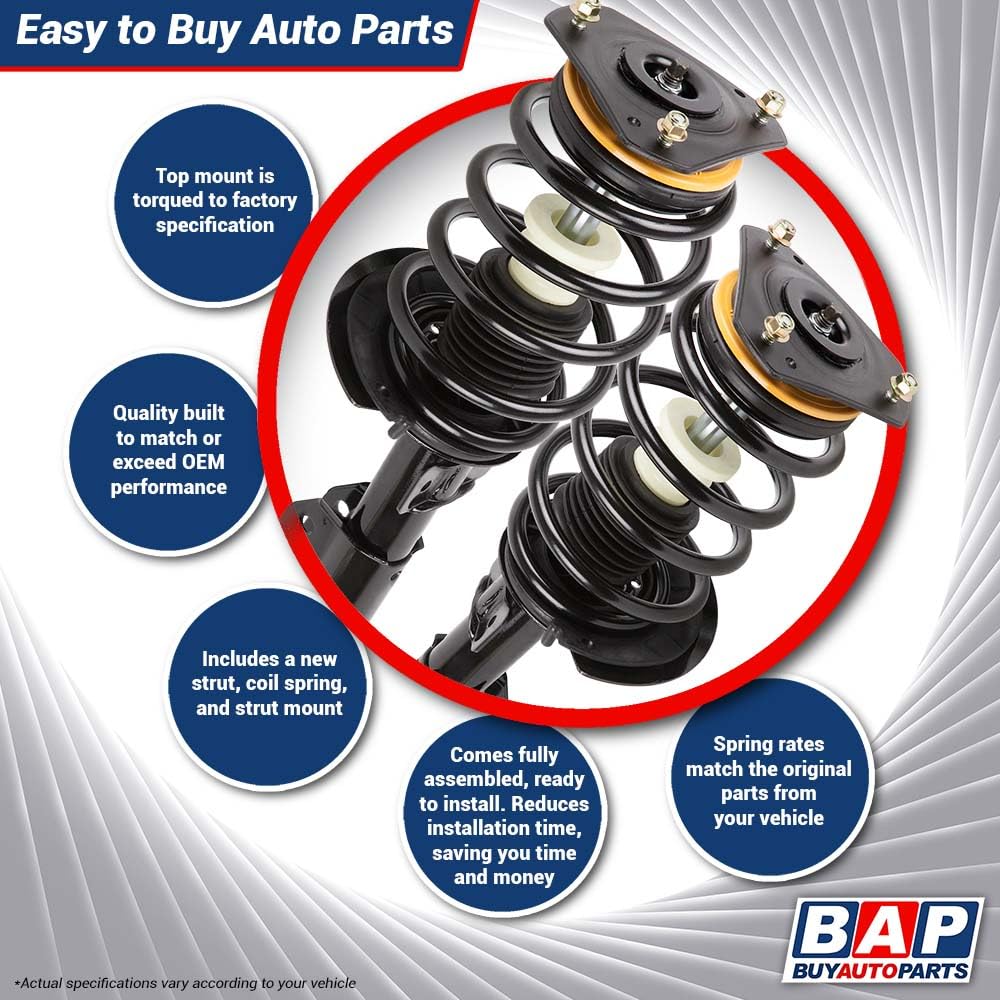 Chrysler 300 Dodge Challenger Charger Front Shock Struts with Springs - 75-898892C Replacement Pair for Smooth Ride | Perfect for Daily Commuting & Road Trips