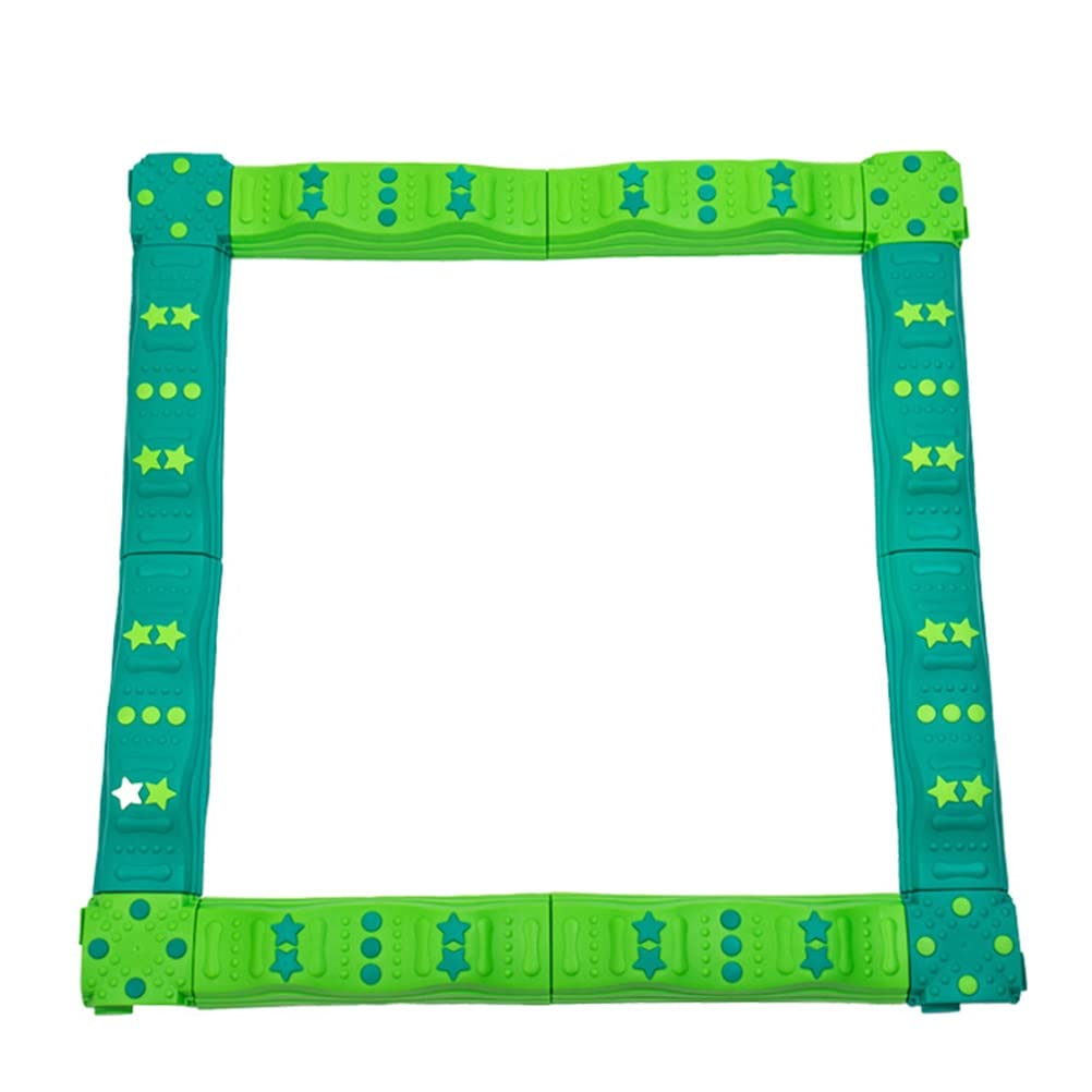 Kids Balance Stepping Stones Set - 10 PCS Non-Slip Sensory Toys for Indoor/Outdoor Obstacle Courses, Balance Training & Motor Skill Development - Green River Stone Design for Playrooms, Backyards & Therapy Use
