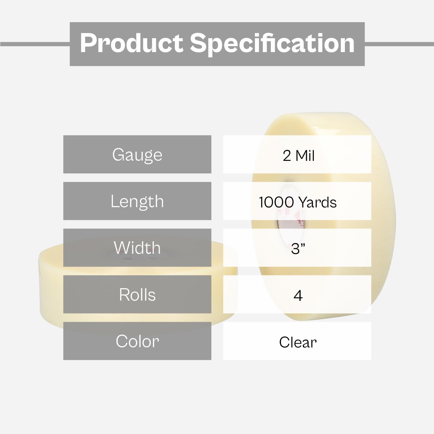 3 Inch x 1000 Yards Clear Packaging Tape - 4 Rolls Commercial Grade 2.0 Mil Shipping Tape with Dispenser for Industrial Use | Perfect for Box Sealing, Warehouse Shipping & E-commerce Packaging