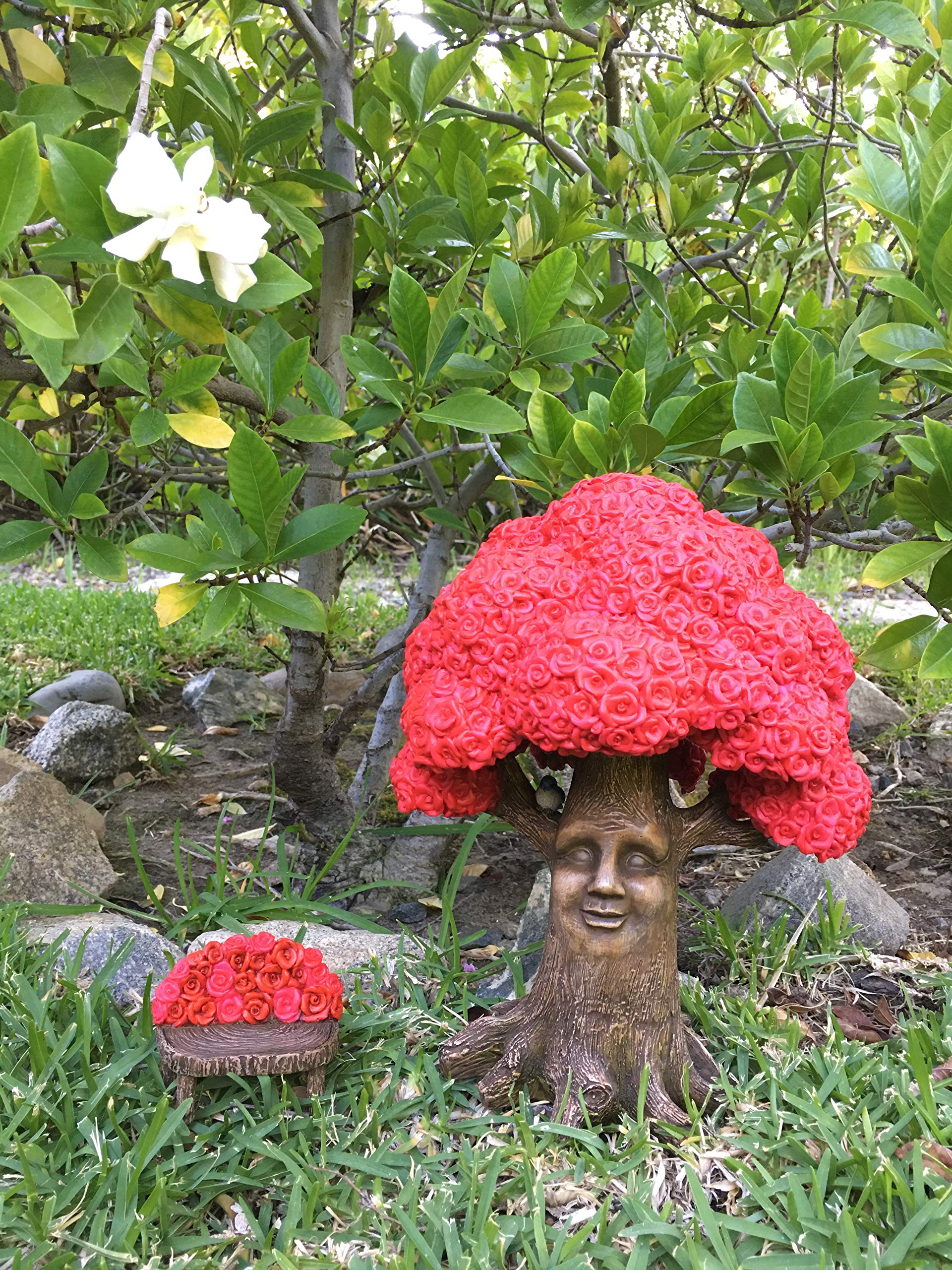 GlitZGlam Fairy Garden Miniature Tree - Mrs. Rose Pink Rose Tree of Azar (9 Inch Tall) for Garden Fairies & Gnomes | Beautiful Azarian Collection Fairy Garden Accessory | Perfect for Fairy Gardens, Terrariums & Home Decor