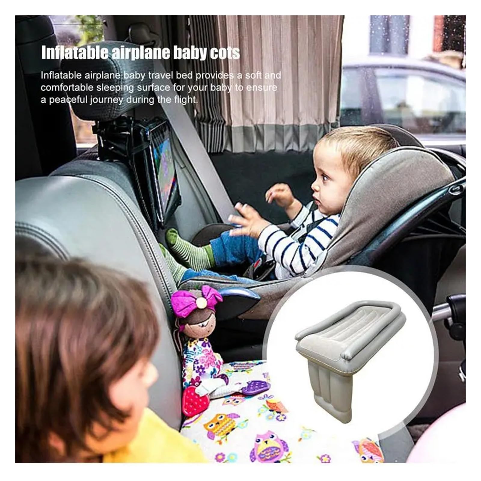 HZMehi Inflatable Travel Bed for Babies - Portable Airplane & Car Mattress for Sleeping | High-Speed Railway & Road Trip Accessories | Perfect for Travel, Camping, and Road Trips with Kids