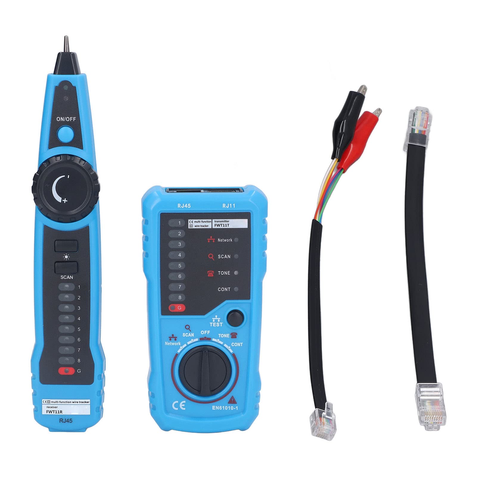 RJ45 Ethernet Cable Tester, FWT11 Multifunction Network Cable Tracer - Portable Anti-Interference Line Finder for Phone & Ethernet Cables - Perfect for IT Technicians & Home Network Setup