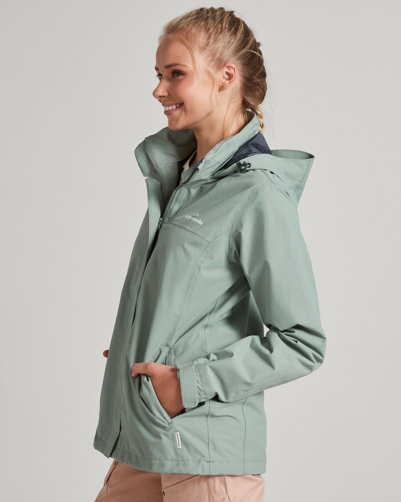 Women's Andulo 2-Layer Waterproof Rain Jacket - Lightweight Windproof Outdoor Coat for Hiking, Camping & Travel | Gum Tree Color